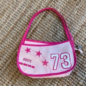 Hot pink star leather Roots shoulder bag